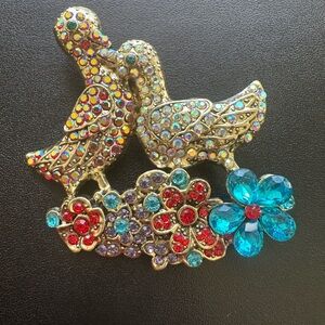COPY - Colorful Crystal Bird Brooch